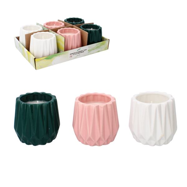 Candelă decorativă citronella "VIVIA" 9 X 6 CM MIX CULOARE disp=6buc *7386