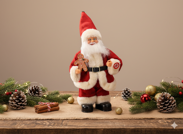 SANTA CLAUS WITH GINGERBREAD - DANCING + SINGING 30 CM