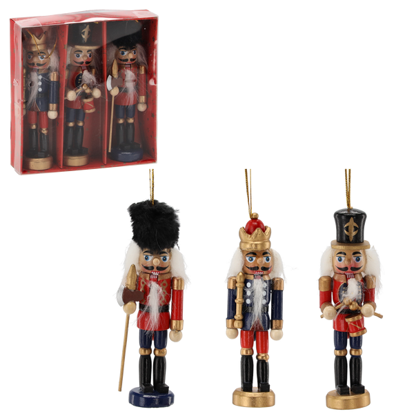 KPL. 3 OZDÓB ŚWIĄTECZNYCH DREWNIANY ŻOŁNIERZYK WYS. 13CM opak=12kpl *3799