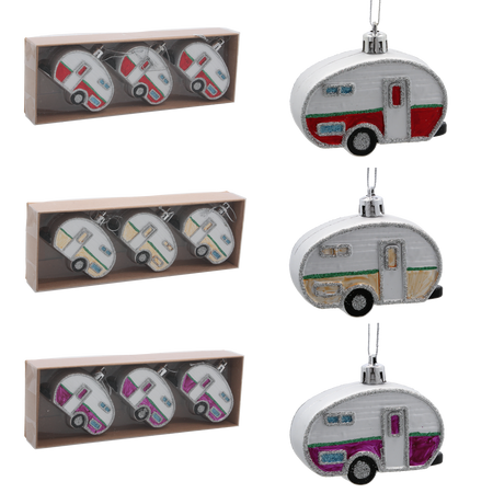 SET OF 3 CHRISTMAS TREE DECORATIONS CAR 8 CM