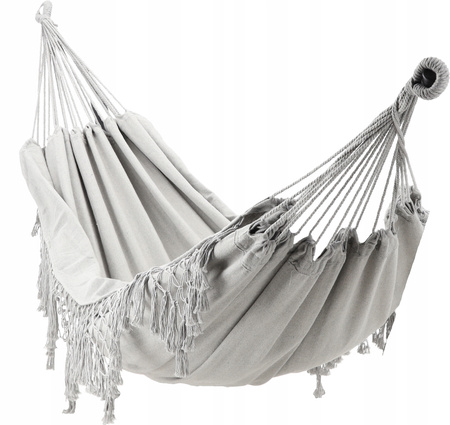 HAMAK S FRANŽAMI BOHO 200 x 150 CM BEŽOVÝ/SIVÝ *3194