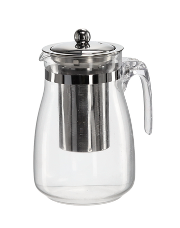 ŽIARUVZDORNÁ KANVICA S NEREZOVÝM POKLOPCOM A ČAJOVÝM FILTROM 900 ML *1557