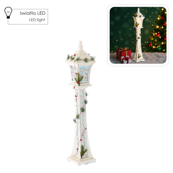 CHRISTMAS WHITE LED LANTERN 18 x 18 x 100 CM