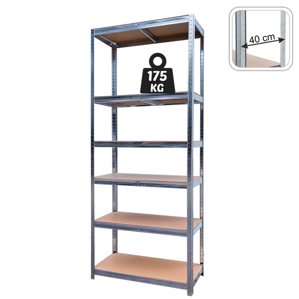 REGAŁ 6-POZIOMOWY 220 X 90 X 40 CM UDŹWIG PÓŁKI: 175 KG *0636