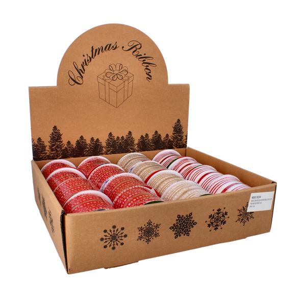 RIBBON DECORATIVĂ FESTIVĂ 6,3CM X 2,7M DULCE MIX DE CULORI ambalaj=16buc. *2244