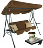 LEAGĂNĂ DE GRĂDINĂ A-TYPE 170 x 118 x 153 cm MARO CU SPUME BEIGE ȘI SUPORTURI PENTRU CAFEA *7626
