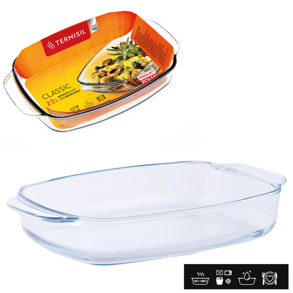 TAVĂ DE COPT RECTANGULARĂ TERMOREZISTENTĂ 2,3L *1825