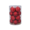 SET OF 16 BAUBLES 4 CM RED/GOLD/SILVER