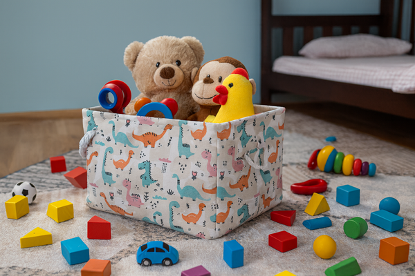 RECTANGULAR BASKET DINOSAURS SIZE L