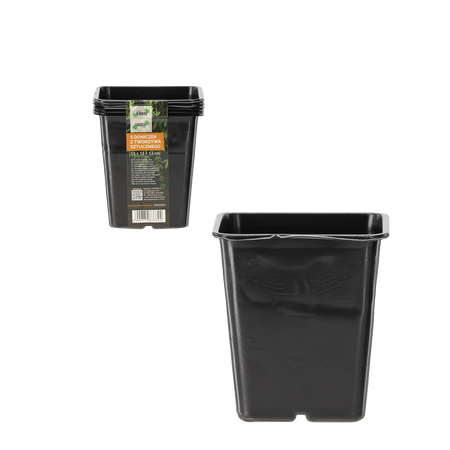 SET OF 5 PLASTIC POTS 11 X 11 X 12 CM