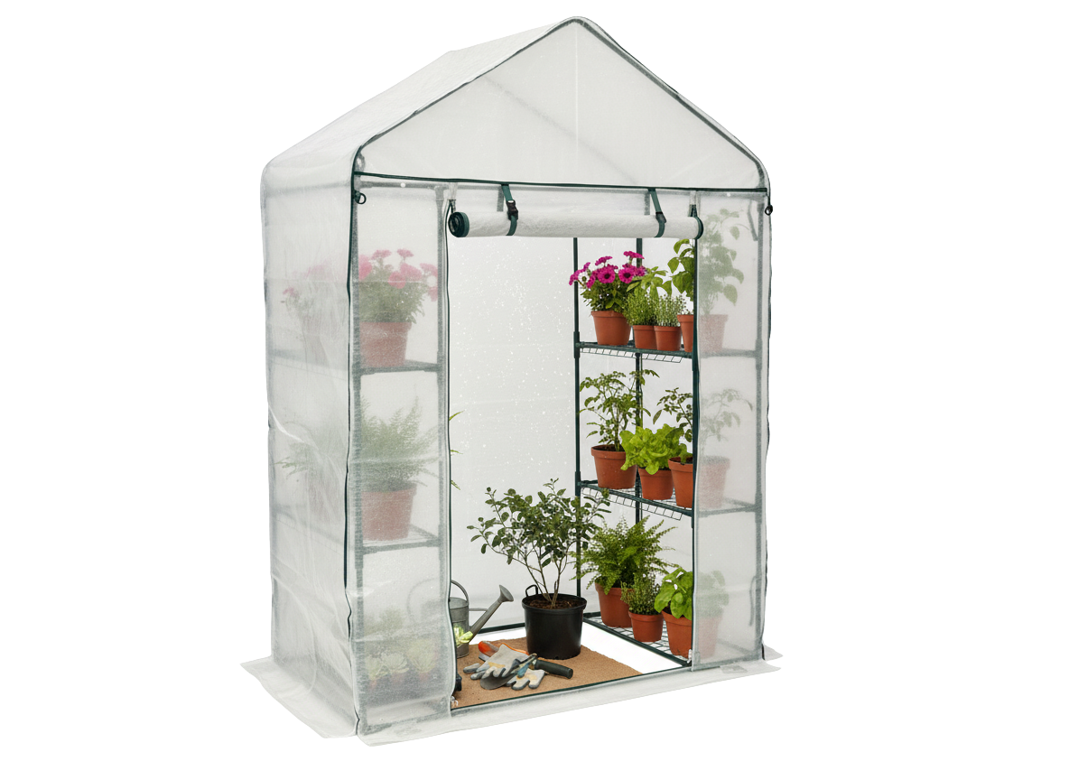 SZKLARNIA OGRODOWA Z PÓŁKAMI BIAŁA 140 x 73 x 200 CM pol_pl_SZKLARNIA-OGRODOWA-Z-POLKAMI-BIALA-140-x-73-x-200-CM-750_3