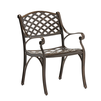 ALUMINIUM CHAIR "MONDRICH" ANTIQUE BROWN 65 x 64 x 92 CM