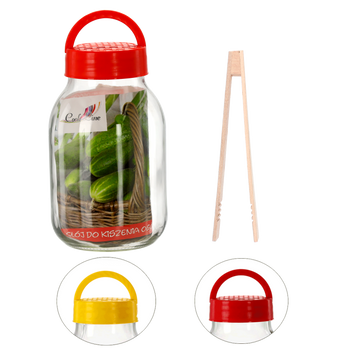 JAR 3L + PLASTIC LID + RECIPE/TONGS