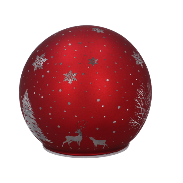 GLASS BAUBLE - RED CHRISTMAS TREE 12 x 11 CM