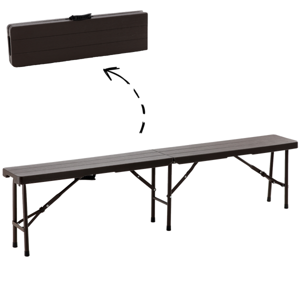 Skladacia turistická lavica 180 x 25 x 43 cm hnedá *0995