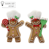 FIGURINE OF THE NATIVITY - GINGERBREAD MAN BOY/GIRL 25 X 9.5 X 35.5 CM LED