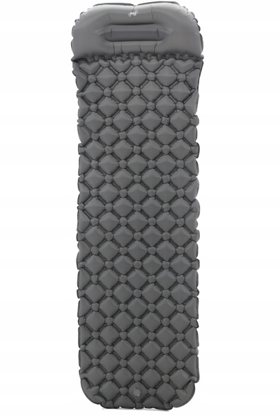 MATA TURYSTYCZNA POMPOWANA Z PODUSZKĄ 190 x 56 x 5.5 CM 470 G SZARA / ZIELONA *8946