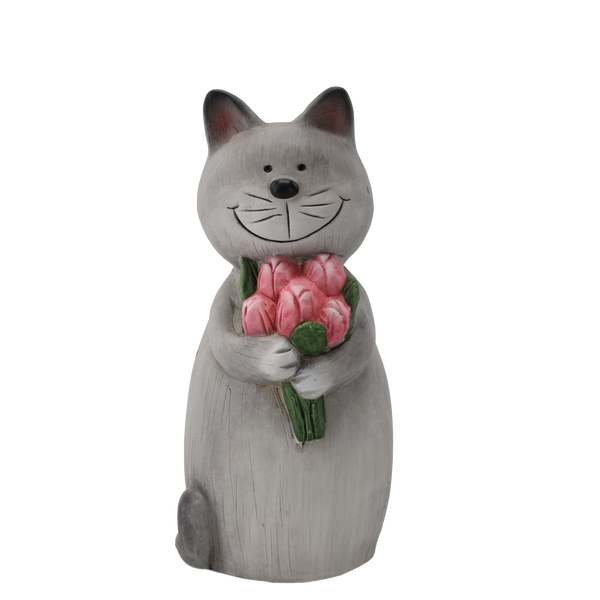 CERAMIC DECORATION FOR FENCE POST - ANIMALS 11 x 10 x 22 CM, ASSORTED DESIGNS, pack=6 pcs