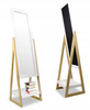 FREE-STANDING WOODEN LEG MIRROR WITH SHELF 40 X 36 X 150 CM