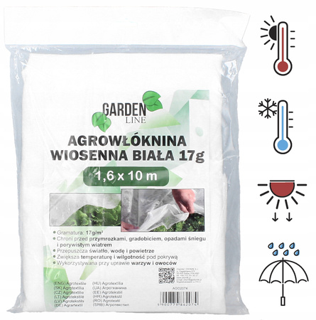 AGROTEXTIL 1.6 x 10 M JARNÍ BÍLÝ 17g *2074