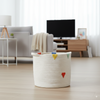 COȘ PENTRU RUFURI/JUCĂRII 36 x 33 CM ROTUND ALB CU MODEL COLORAT M *5004