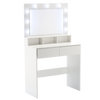 WHITE DRESSING TABLE WITH LIGHTS AND 2 DRAWERS