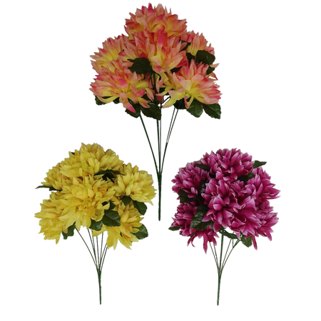 SZTUCZNA GAŁĄZKA - BUKIET CHRYZANTEM 49 x 25 x 25 CM MIX KOLORÓW opak=24 szt *3130