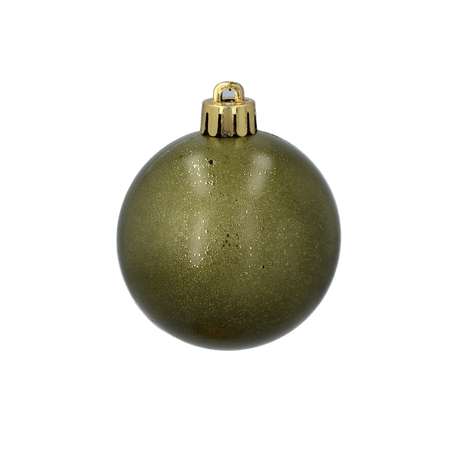 SET OF 6 BAUBLES 6 CM OLIVE/COPPER/GRAPHITE
