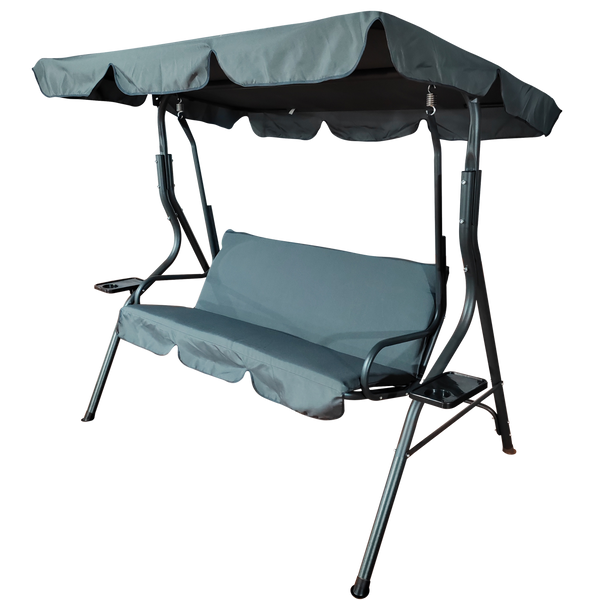 GARDEN SWING 170 X 110 X 153 CM ANTHRACITE WITHOUT ROOF WITH CUP HOLDERS