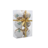 SET OF 6 CHRISTMAS BAUBLES GOLD 7 CM