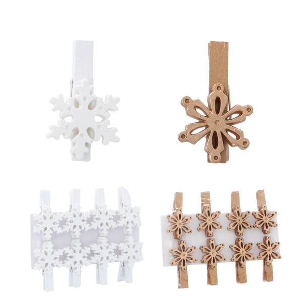 SET 8 DECORAȚIUNI DE CRĂCIUN CU CLIP MIX MODELE 3 x 3 CM pachet=16buc *8600