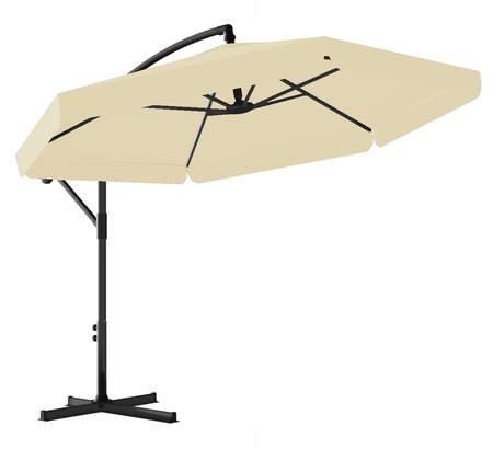 GARDEN UMBRELLA 3 M BEIGE "BANANA" WITH COVER