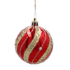 SET OF 6 CHRISTMAS BAUBLES RED 7 CM