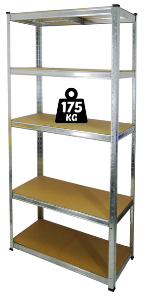 REGAŁ 5-POZIOMOWY 180 x 90 x 40 CM UDŹWIG PÓŁKI: 175 KG *0878