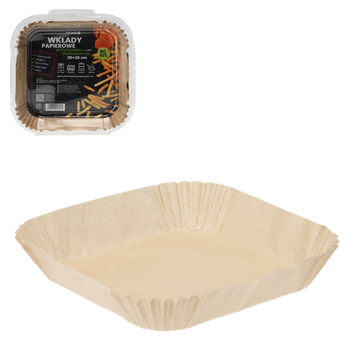 SET OF 50 PAPER LINERS FOR AIR FRYER SQUARE 20 X 4,5 CM