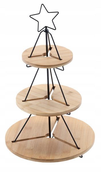 3-TIER BAMBOO-METAL TREE TRAY 28X45 CM