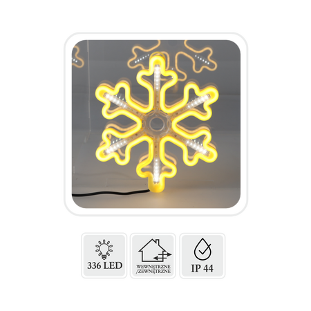 ŚNIEŻYNKA 30 CM NEON LED CIEPŁY BIAŁY + ZIMNY BIAŁY FLASH WEWN/ZEWN *8288