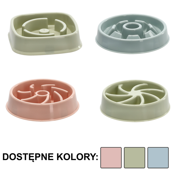 MISKA DLA PSA / KOTA SPOWALNIAJĄCA JEDZENIE 20.5 X 20.5 X 5 CM MIX WZORÓW opak=12 szt *7789