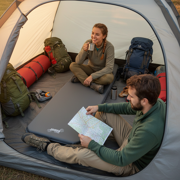 MATA TURYSTYCZNA SAMOPOMPUJĄCA 180 x 50 x 2.5 CM 850 G CIEMNA NIEBIESKA / SZARA