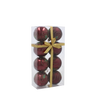 SET OF 8 CHRISTMAS BAUBLES RED 6 CM
