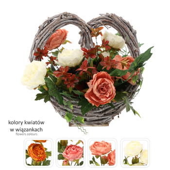 BUNCH CH-28 (WIDTH 55 CM, HEIGHT 40 CM) LARGE BASKET HEART MIX COLOR