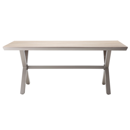 ALUMINIOWY STÓŁ OGRODOWY Z BLATEM POLYWOOD 180 x 100 x 75 CM BEŻOWY *9477
