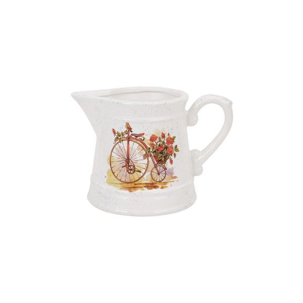 KERAMICKÝ KVĚTINÁČ PRO KVĚTINÁČ 24 x 17 x 16,5 CM BÍLÝ MIX VZORŮ *5849