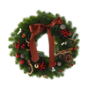 CHRISTMAS WREATH LED 40 CM 40 L GREEN WITH BROWN BOW