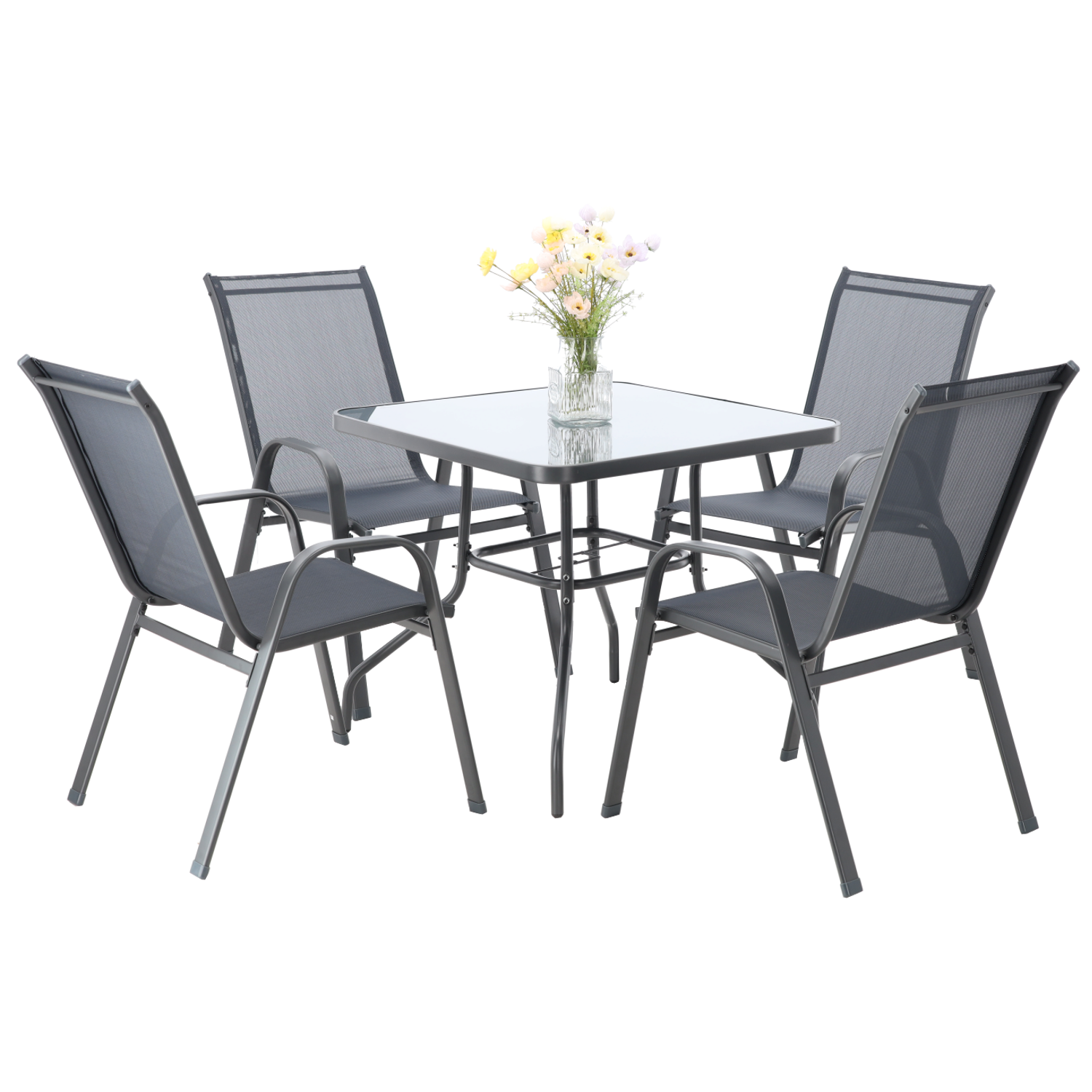 ZESTAW MEBLI OGRODOWYCH - 4 KRZESŁA + KWADRATOWY STOLIK - SZARY pol_pl_ZESTAW-MEBLI-OGRODOWYCH-4-KRZESLA-KWADRATOWY-STOLIK-SZARY-3384-2225_4