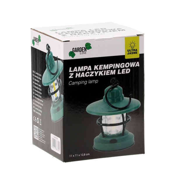 LAMPA KEMPINGOWA Z HACZYKIEM LED 11 x 11 x 12,8 CM