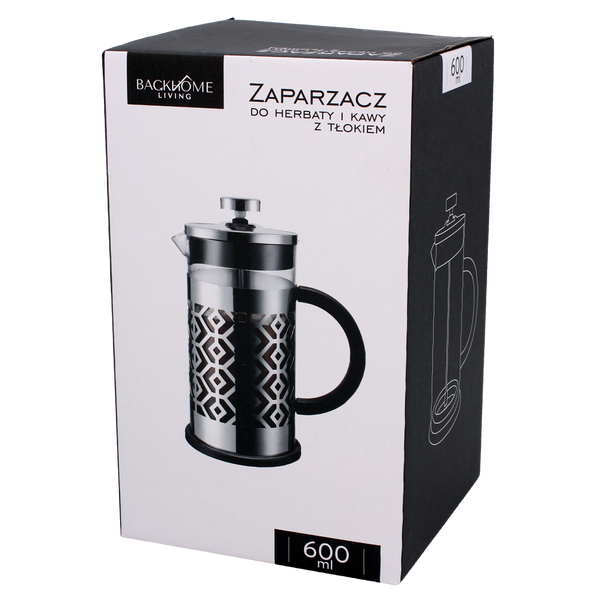 ZAPARZACZ DO HERBATY I KAWY 600 ML Z TŁOKIEM *1472
