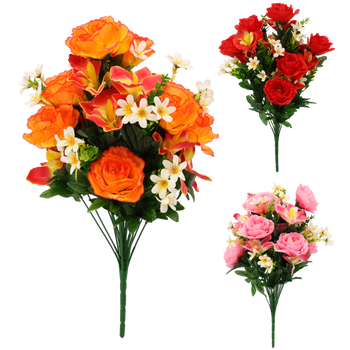 ARTIFICIAL BRANCH - ROSES AND ORCHIDS ASSORTED COLOURS