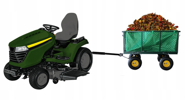 WÓZEK OGRODOWY DWUFUNKCYJNY XL - ZIELONY Z PLANDEKĄ