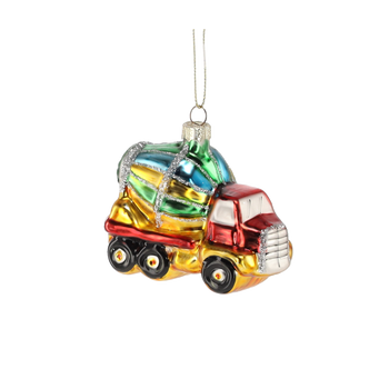 GLASS BAUBLE - CONCRETE MIXER 8,5 x 4,3 x 7 CM